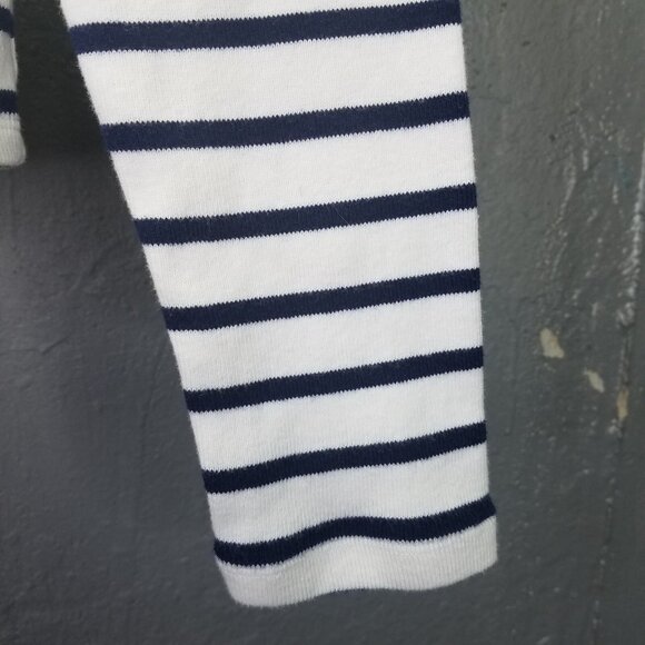 Madewell Grill Sweater Women's L Ribbed Zip-Front Long Sleeve Nautical Stripe - Picture 9 of 16